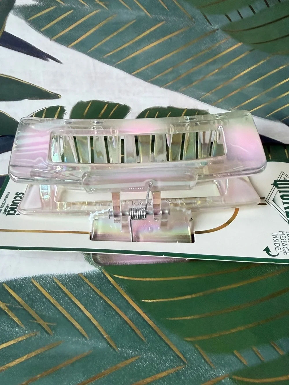 Scünci Wicked Glinda Iridescent Claw Hair Clip So Popular NWT